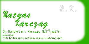 matyas karczag business card